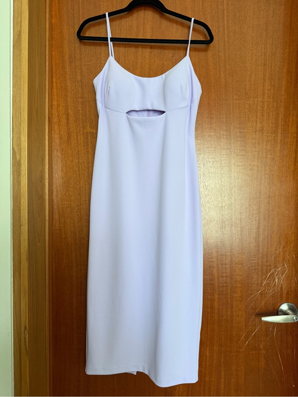 Aqua Lilac Midi Slip Dress with Front Cutout